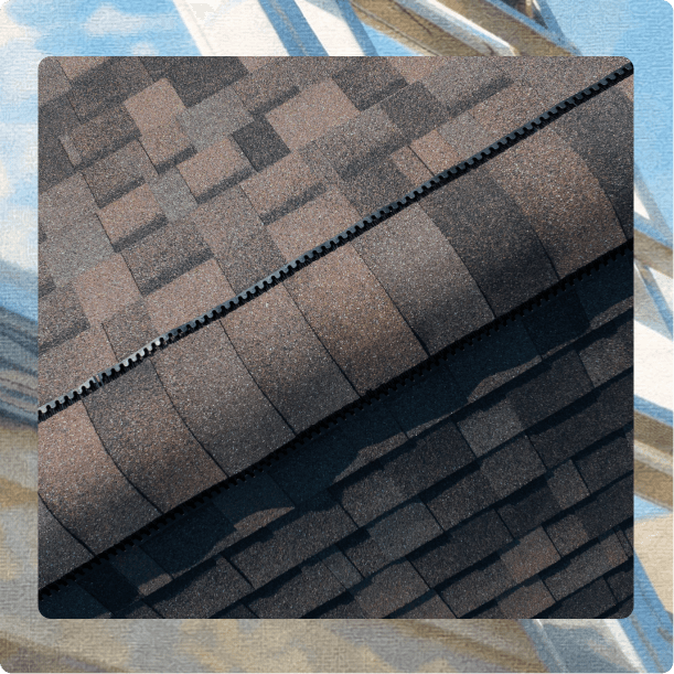 Close-up of quality roof shingles